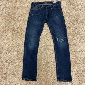 Old Navy Dark Wash Distressed Slim Fit Denim Jeans – 30x32